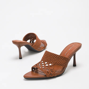 4302-52 nuevas <span class=keywords><strong>Sandalias</strong></span> de tacón de aguja negras personalizadas, zapatos de tacón alto de 7,5 cm con punta abierta para mujer, estilo romano elegante con plantilla de PU para el verano - Product Image 3