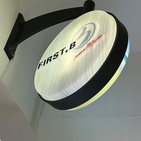 Boîte à lumière rotative personnalisée à cadre rond en aluminium pour publicité extérieure de style moderne Boîte à lumière LED double face à montage mural