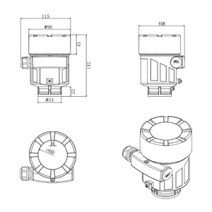 -200-400 डिग्री तरल मापने 0-30 मीटर रेंज 4-20mA उत्पादन के साथ गाइड लहर रडार स्तर ट्रांसमीटर - Product Image 5