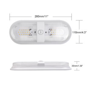 12/24V LED RV Caravana Luz de techo doble, iluminación interior RV con interruptor para techo de caravana de remolque, blanco - Product Image 3