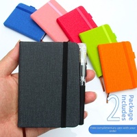 Carnet de poche A7 à couverture rigide, reliure thermique, petit format, en lin, pages vierges, journal, fournitures d'écriture pour le bureau, la maison et l'école, cadeau