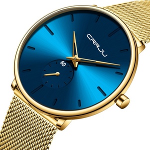 Montre à quartz pour étudiants, décontractée, cool, noire, CRRJU 2150, tendance, populaire, élégante, petit cadran, boîtier en alliage, aiguille en verre - Product Image 5