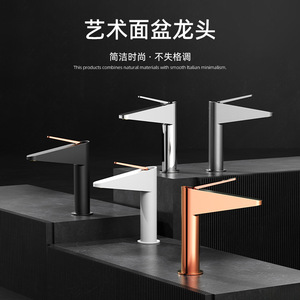 All Copper Basin Faucet Single Handle <b>Deck</b> Mounted Ceramic Valve Core Single Hole - Product Image 5
