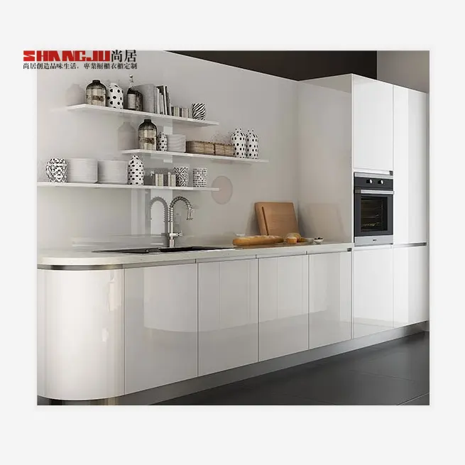 Shangju New Innovative Kitchen Products Round Cabinet with Round Curved Benchtop