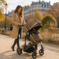 Poussette bébé légère pliable avec capote réglable
