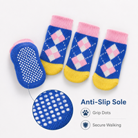 Chaussettes pour animaux de compagnie, chien, chat, chaudes, imperméables, antidérapantes, double couche, semelle en caoutchouc à points, douces, respirantes, pour la marche en intérieur, soin des pattes, chaussettes personnalisées