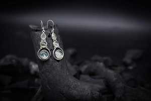 Pendientes de Plata de Ley 925 con Prehnita para Mujer, Joyería Elegante y Moderna para Bodas, Regalos y Uso Diario - Product Image 3