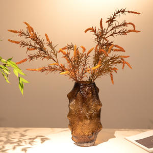 Jarrón de Vidrio con Forma Irregular de Pepino de Mar, Color Verde, con Arrugas, Adornos Decorativos Creativos, Arreglo Floral de Mesa, Florero - Product Image 3