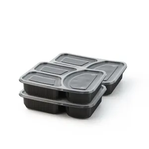 Caja de embalaje de alimentos para llevar china de fábrica, contenedor de comida americana de plástico seguro para microondas para llevar