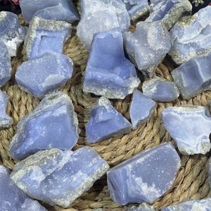 자연 치유 거친 표본 크리스탈 미네랄 원시 블루 레이스 마노 장식 - Product Image 3