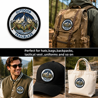 Lot de patchs brodés informatisés, badges ronds durables thermocollants pour vêtements, uniformes tactiques et casquettes en tissu