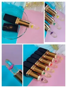 Lipstik bunga Jelly transparan, pelembab transparan perubahan suhu warna tahan air Makeup pelembab bibir kosmetik rias