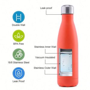 Gourde isotherme en acier inoxydable de 500 ml, forme cola, avec logo personnalisé, nouveau design, pour les sports de plein air. - Product Image 4
