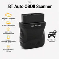 Lecteur de codes de panne OBDII universel en gros, compatible avec les applications tierces, outil de diagnostic sans fil BT V015 pour vérification moteur OEM ODM