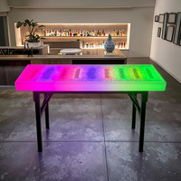 Table basse de salon interactive à LED tactile en plastique, design moderne, pour hôtel, avec lumière de décompression