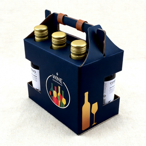 Scatola per Vino Personalizzata per Celebrazioni e Festival, OEM, 4 Bottiglie, Presentabile, Durevole, Stampa CMYK su Carta Riciclata, Design Unico con Manico - Product Image 2