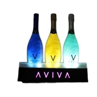 Nouveau design rotatif de bureau LED éclairage Glorifier vin affiche acrylique bouteille de vin présentoirs