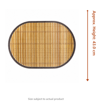 Set de table ovale en bambou 43x30cm, tissé à la main, écologique, réutilisable, pour la décoration de table à manger et de table à thé, personnalisable avec logo OEM