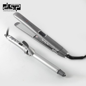 Ensemble lisseur et fer à boucler professionnel Dsp avec revêtement céramique pour femmes, outils de coiffage - Product Image 1