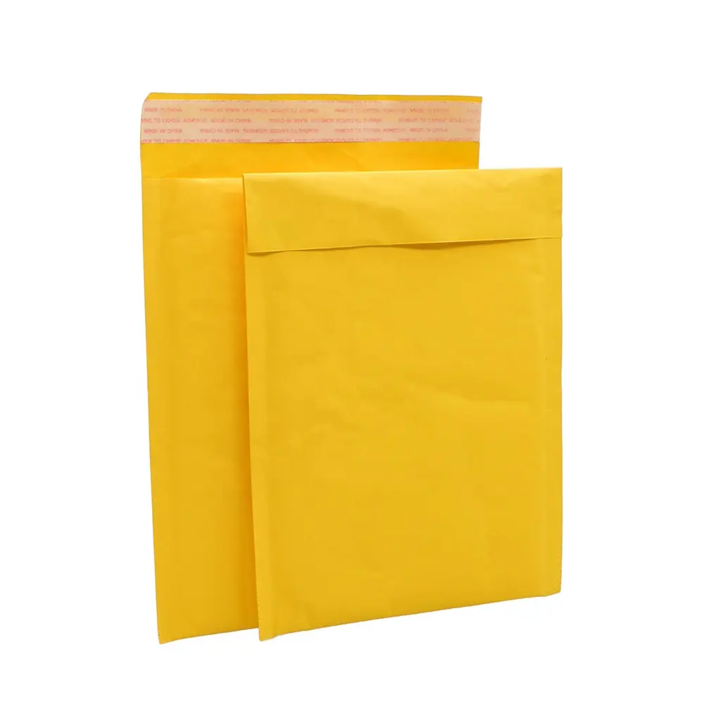 Groothandel Eco-vriendelijke Afbreekbaar Geel Kraftpapier Envelop Tas Verzending Mail Kleding Sieraden Bubble Express Bag