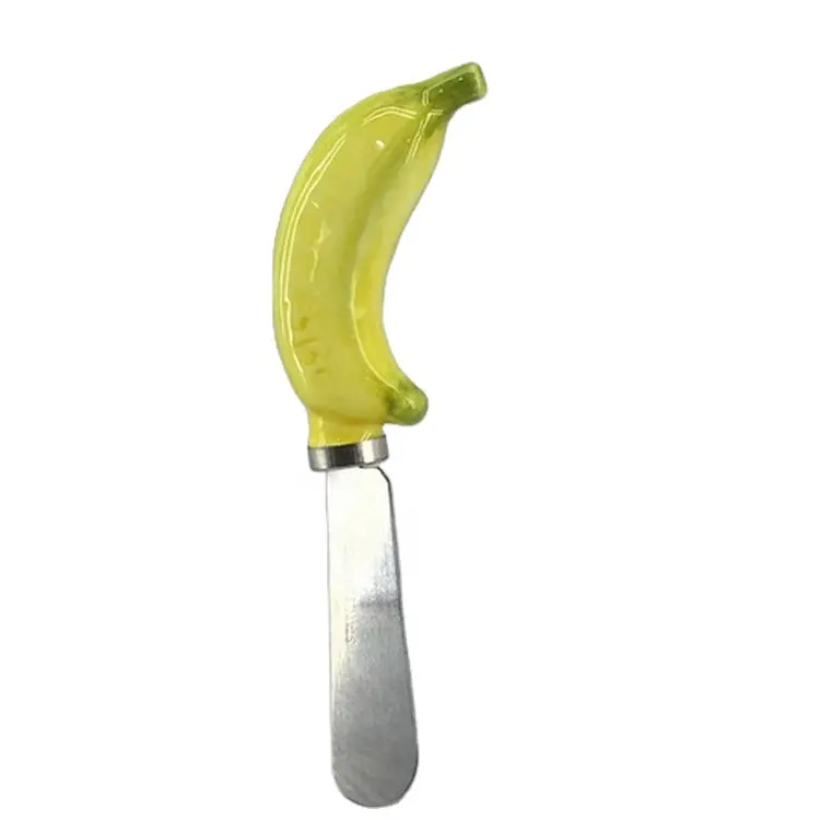 Natuurlijke Keramische Dolomiet Banaan Vormige Handvat Kaas Cutter Butter Knife