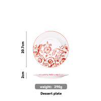 Assiette de Présentation Rose Rouge en Porcelaine Fine 31cm – Décoration de Table Romantique pour la Saint-Valentin, Anniversaire, Baby Shower – Vente en Gros