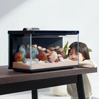 Akuarium Ikan Pintar Xiao-mi-Mijia MYG100, Dapat Dikendalikan Lewat Aplikasi Mihome, Pengisian Makanan Jarak Jauh, Desain Lipat, Sistem Pencahayaan Pintar