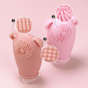 携帯用100mlシリコン製トラベルボトル、空のトラベルサイズシャンプーローション容器、TSA対応素材のトイレタリーキットバッグ付き - Product Image 3