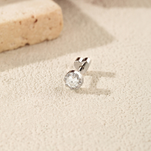 Minimalism S925 Sterling <b>Silver</b> 0.1CT Moissanite Round Stacking Earrings Heart Screw <b>Stud</b> Earrings for Women Fine Jewelry - Product Image 5