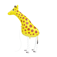 Ballon en aluminium marchant en forme d'animal pour enfants : cochon, girafe, pingouin, poulet, canard, vache - Décoration animée - Vente en gros