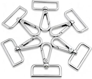 Lot de fermoirs mousquetons pivotants en métal pour loisirs créatifs, porte-clés, sacs à main, argent, en pouces - Product Image 1