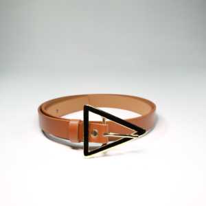 เข็มขัดผู้หญิงหัวเข็มขัดทองทรงสามเหลี่ยม สไตล์ลำลอง ชุบโลหะผสม ขนาดมาตรฐาน - Product Image 2