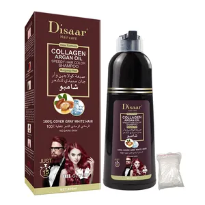 Disaar थोक प्राकृतिक बालों की देखभाल तेल नियंत्रण मॉइस्चराइजिंग कोलेजन और argan तेल लाल बाल डाई शैम्पू 400ml