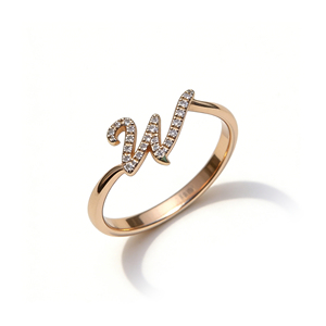 CUSTOM SILVER 10K/14K <b>GOLD</b> PLATED SOLID <b>GOLD</b> LAB GROWN DIAMOND ZICON ENGAGEMENT CLUSTER <b>RING</b> UNISEX CUTE ANNIVERSARY ALPHABET - Product Image 1