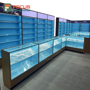 ตู้โชว์ร้านขายบุหรี่สมัยใหม่ ตู้ไม้กระจกพร้อมไฟ LED ตู้โชว์ยาสูบ - Product Image 5