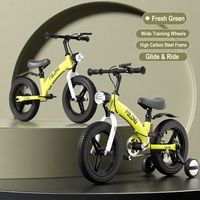 Vélo d'équilibre 2-en-1 en gros pour enfants, 12-16 pouces, cadre en acier convertible, pédales pliables bilatérales pour garçons et filles de 2 à 7 ans, Air