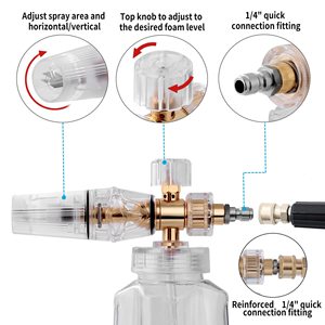 Pistolet à <span class=keywords><strong>mousse</strong></span> pour nettoyeur haute pression entièrement transparent <span class=keywords><strong>canon</strong></span> de espuma para <span class=keywords><strong>dj</strong></span> lance à <span class=keywords><strong>mousse</strong></span> pour neige <span class=keywords><strong>canon</strong></span> à <span class=keywords><strong>mousse</strong></span> lavage de voiture - Product Image 3