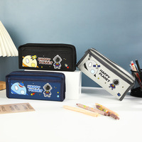 Nouvel espace astronaute portable porte-crayon mignon dessin animé enfants papeterie sac grande capacité sac école étudiant toile crayon sac