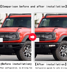 Luces de parachoques delantero con señal de giro, Luz antiniebla amarilla DRL LED de circulación diurna para Ford Bronco 2021 <span class=keywords><strong>2022</strong></span> - Product Image 6