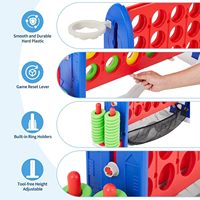 Jeu géant 4 en ligne pour enfants et adultes, jeu géant 4 en ligne pour enfants avec panier de basket, jeu de golf et jeux de lancer d'anneaux