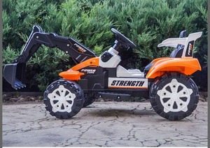 Battery Powered <b>Plastic</b> 4-<b>Wheel</b> Kids Ride-On Excavator Tractor Toy Car With Removable Bucket and Digger for Children Boys - Product Image 4