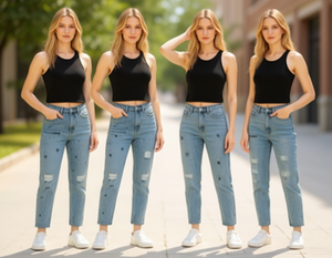 N050 Canotta da Donna in Cotone, Girocollo, Tinta Unita, Casual, Traspirante, Lavorata a Maglia, Lunghezza Regolare, Disponibile - Product Image 2