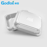 120 Oz Halbe Größe Tiefe Aluminiumfolienpfanne 12x10 Zoll Dampftablett-Behälter für USA Restaurant Catering BBQ Braten Silber