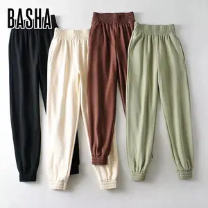 BASHAsports 도매 사용자 정의 로고 캐주얼 편안한 코튼 하렘 카고 조깅 바지 여성 멀티 컬러 운동복