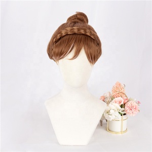 <span class=keywords><strong>Parrucca</strong></span> congelata all'ingrosso Cosplay 30cm corto marrone bianco misto Anna Anime Peluca parrucche sintetiche per capelli Cosplay - Product Image 2