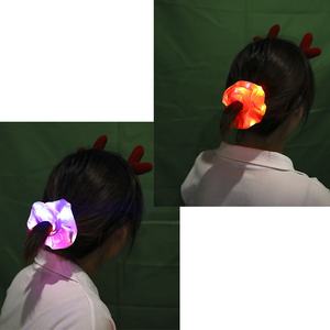 Light <span class=keywords><strong>Up</strong></span> Hair Scrunchies Satin Silk Flash LED Hair Ties Halloween Christmas PARTY Ponytail Holder per ragazze con 3 modalità di luce - Product Image 5