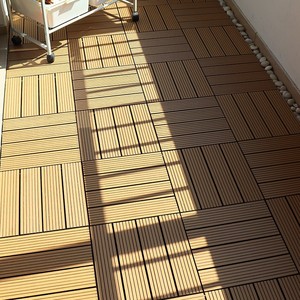 Planchers en composite bois-plastique (WPC) modernes, carrés, à faire soi-même, avec finition brossée <span class=keywords><strong>PVC</strong></span>, effet terrazzo, pour jardins, patios et terrasses extérieures - Product Image 2