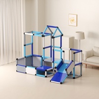 Structure d'escalade polyvalente pour enfants avec toboggan, château de jeu à assembler, grand format, pour l'entraînement sensoriel des bébés à domicile