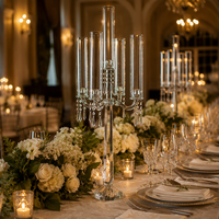 Candélabre en cristal pour mariage à 9 bras, décoration d'intérieur, candélabre en cristal à 5 bras, centre de table de mariage