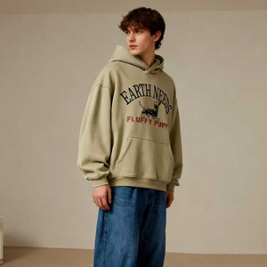 TKAN202 Fabricante al por mayor de algodón de lujo Tinck invierno hombres pulóver logotipo personalizado impresión bordado cremallera Oversizer Sudadera con capucha - Product Image 2
